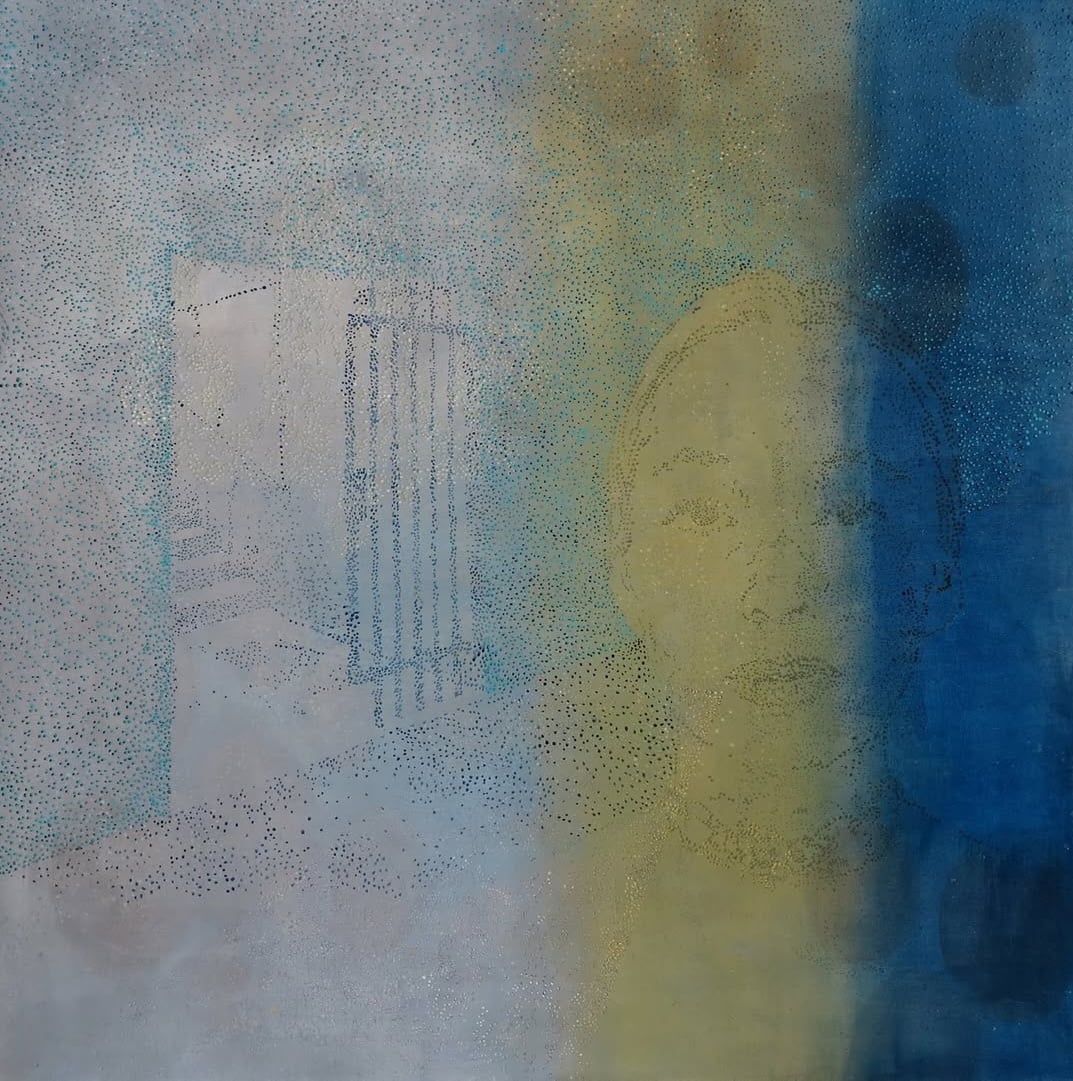 Uden titel
100 x 100 cm.
Akryl på armydug