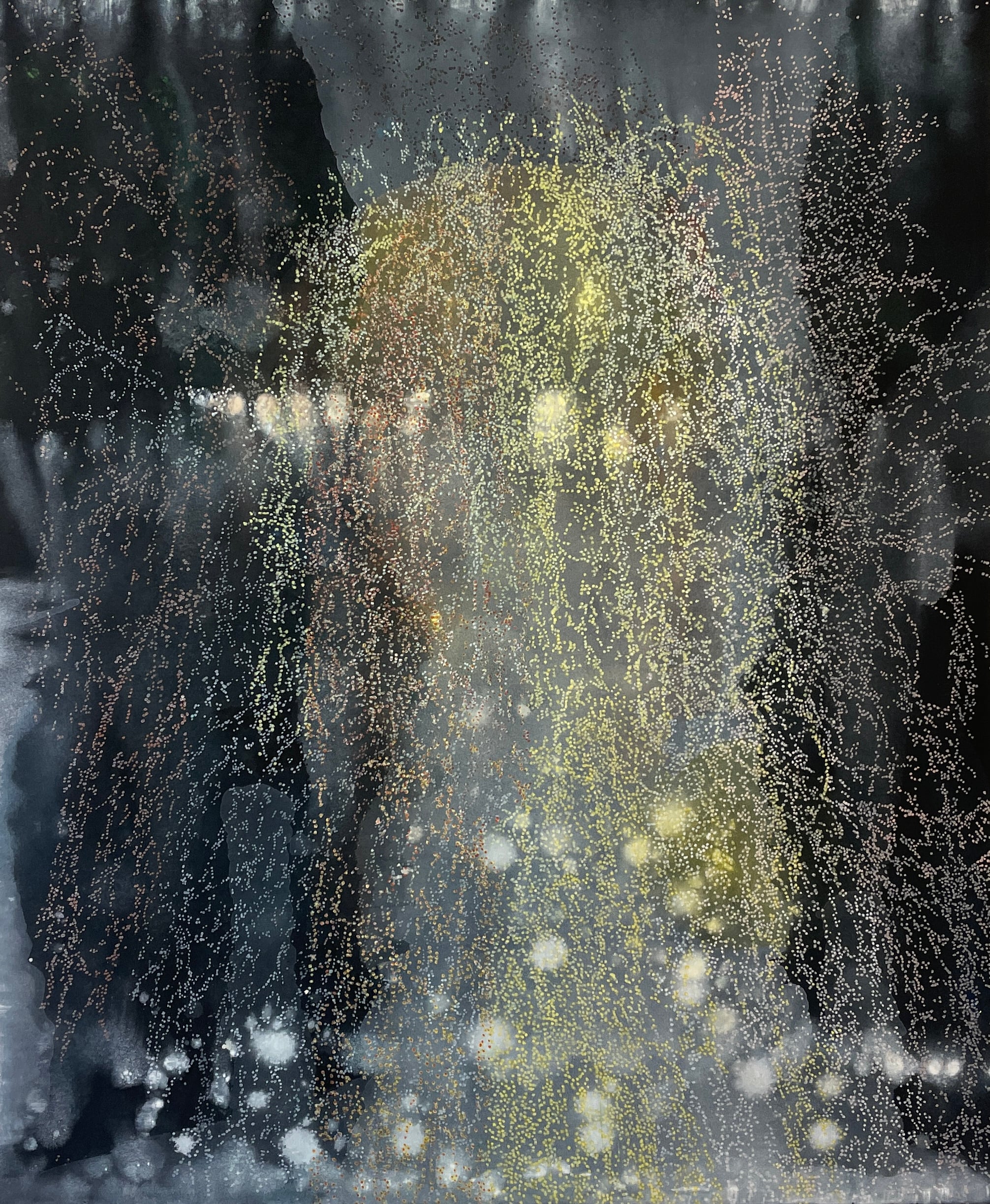 Den ubegrænsede stemning
120 x 100 cm.
Akryl på armydug