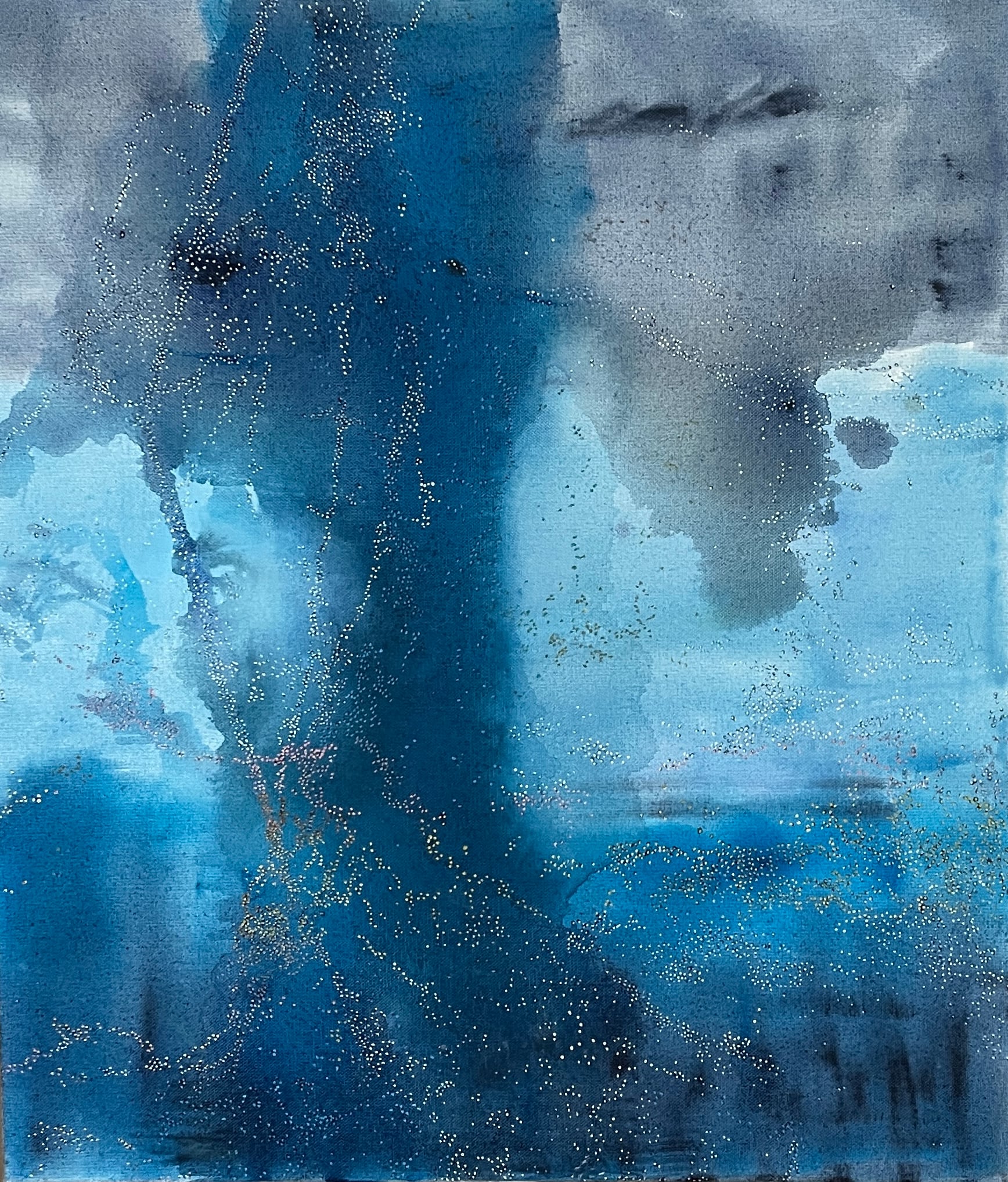 Uden de øverste lag
Akryl på lærred
70x60 cm.