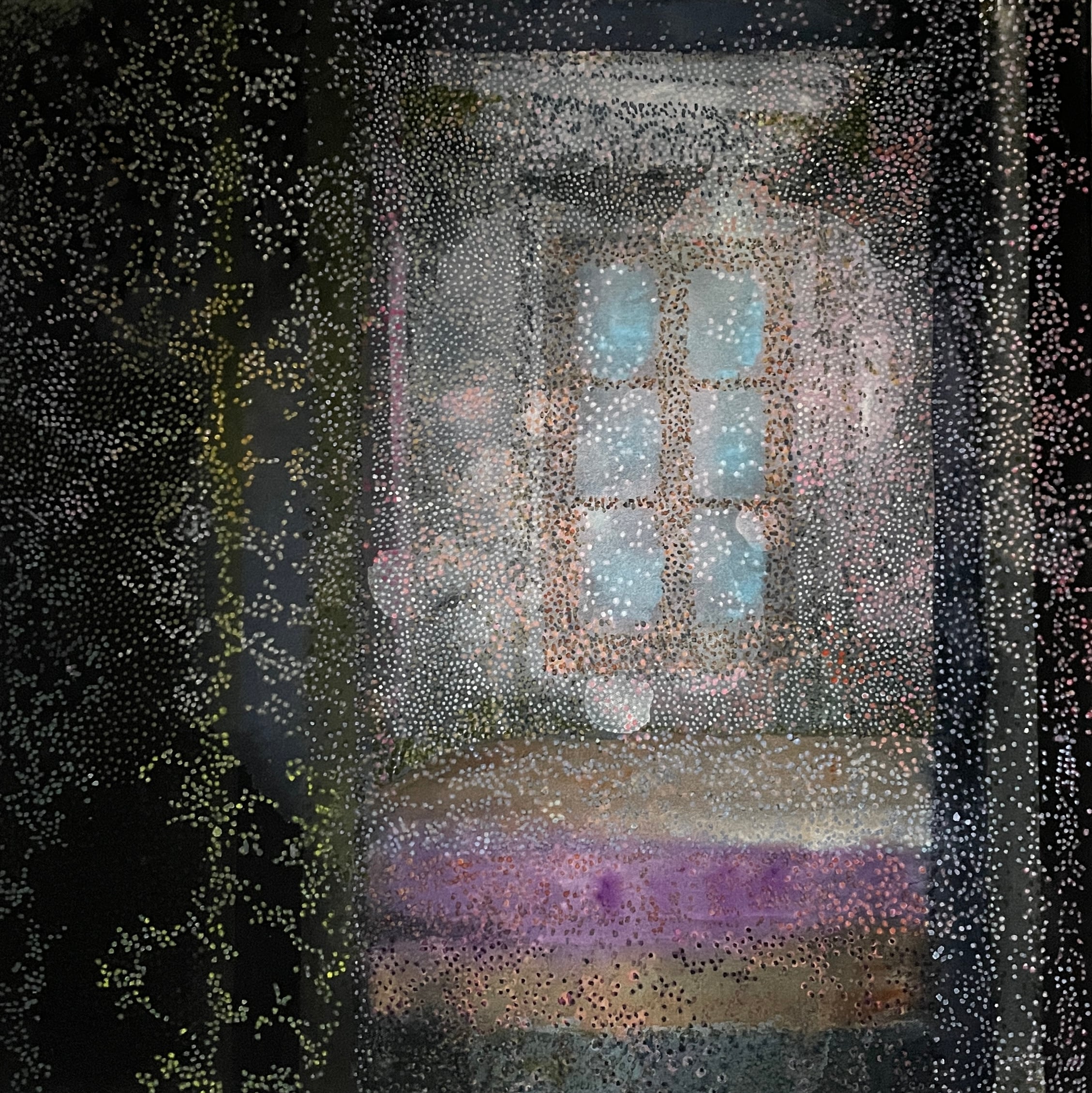 Ufuldkommen og magisk
Akryl på armydug
50 x 50 cm.