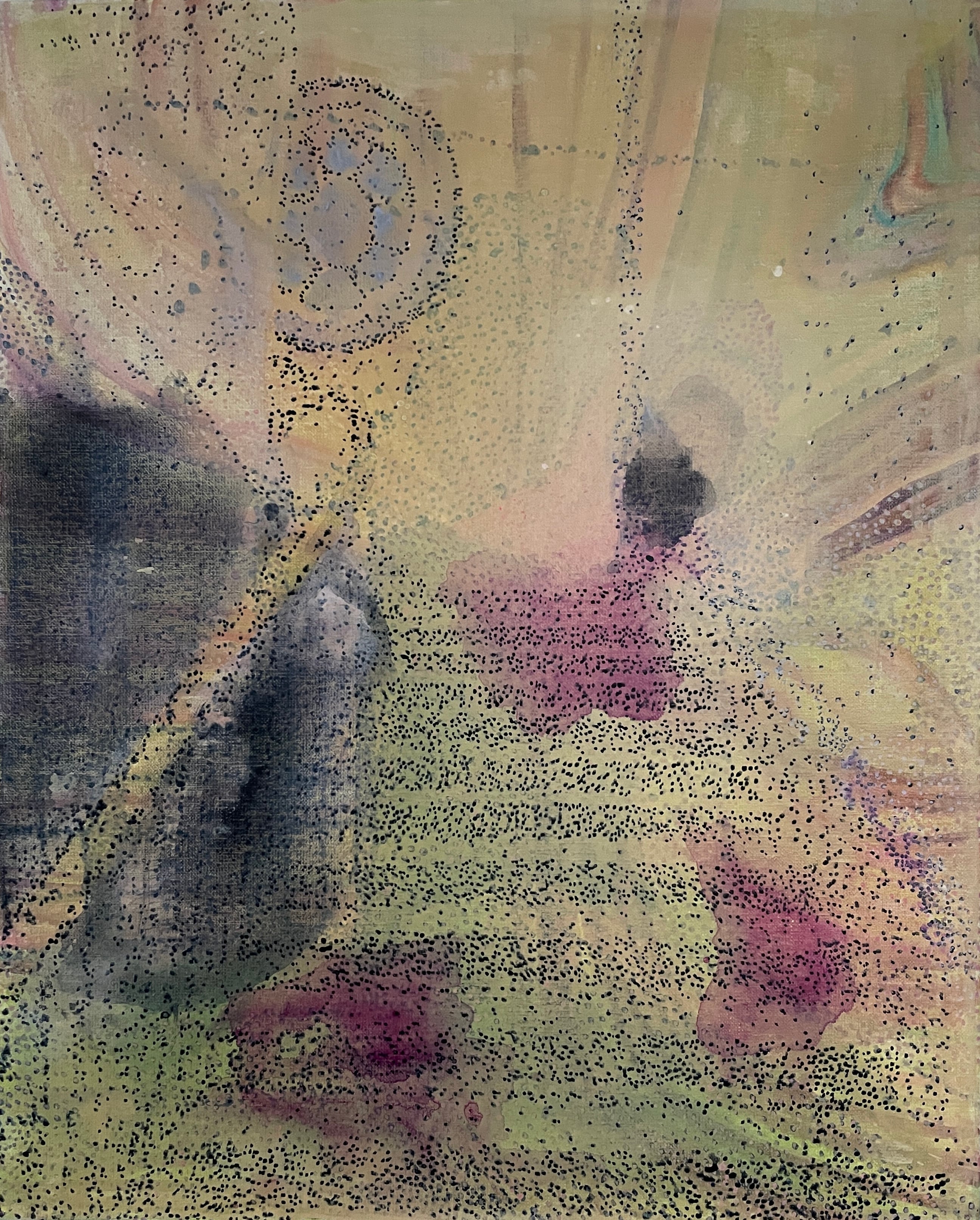 Mellem rummet og stilheden
Akryl på lærred
50 x 40 cm.