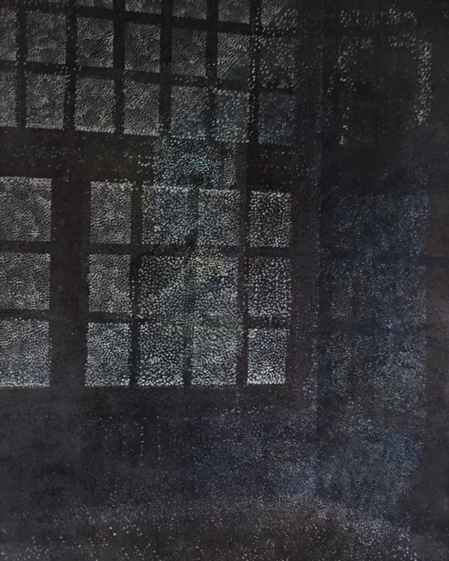 Uden titel
100 x 80 cm.
Akryl på armydug