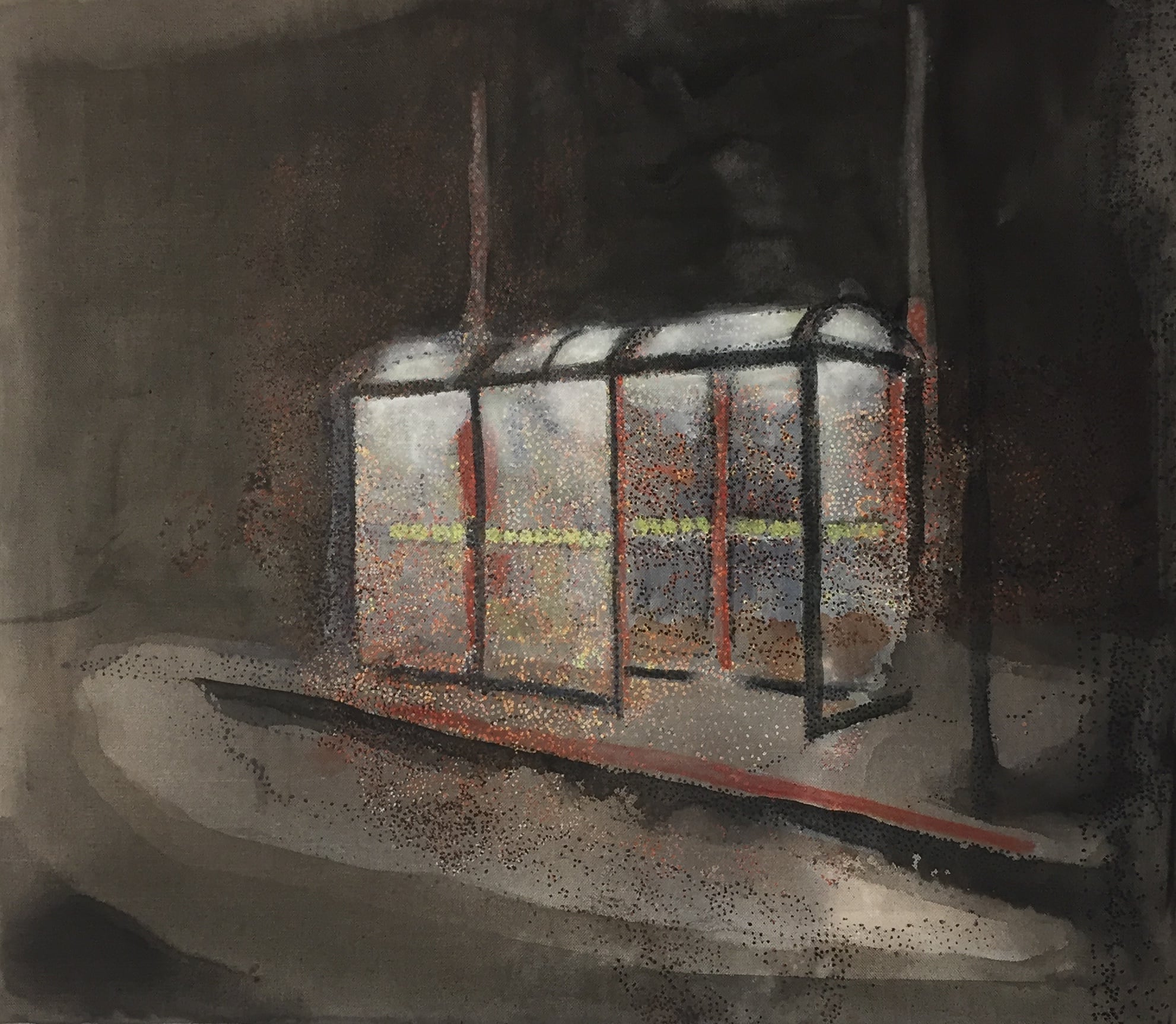 Fra punkt til punkt
70 x 80 cm.
Akryl på lærred