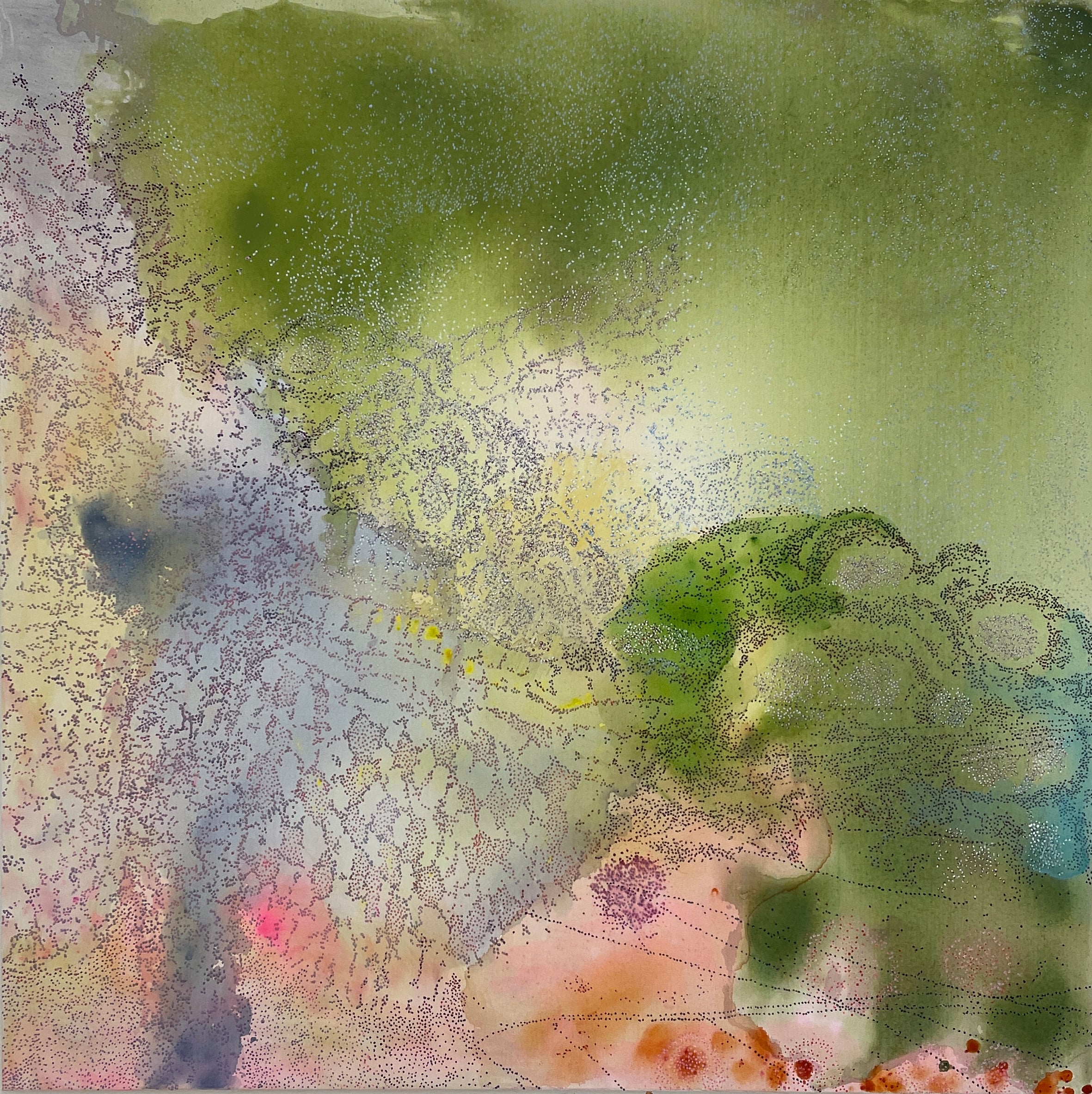 120 x 120 cm.
Akryl på lærred.