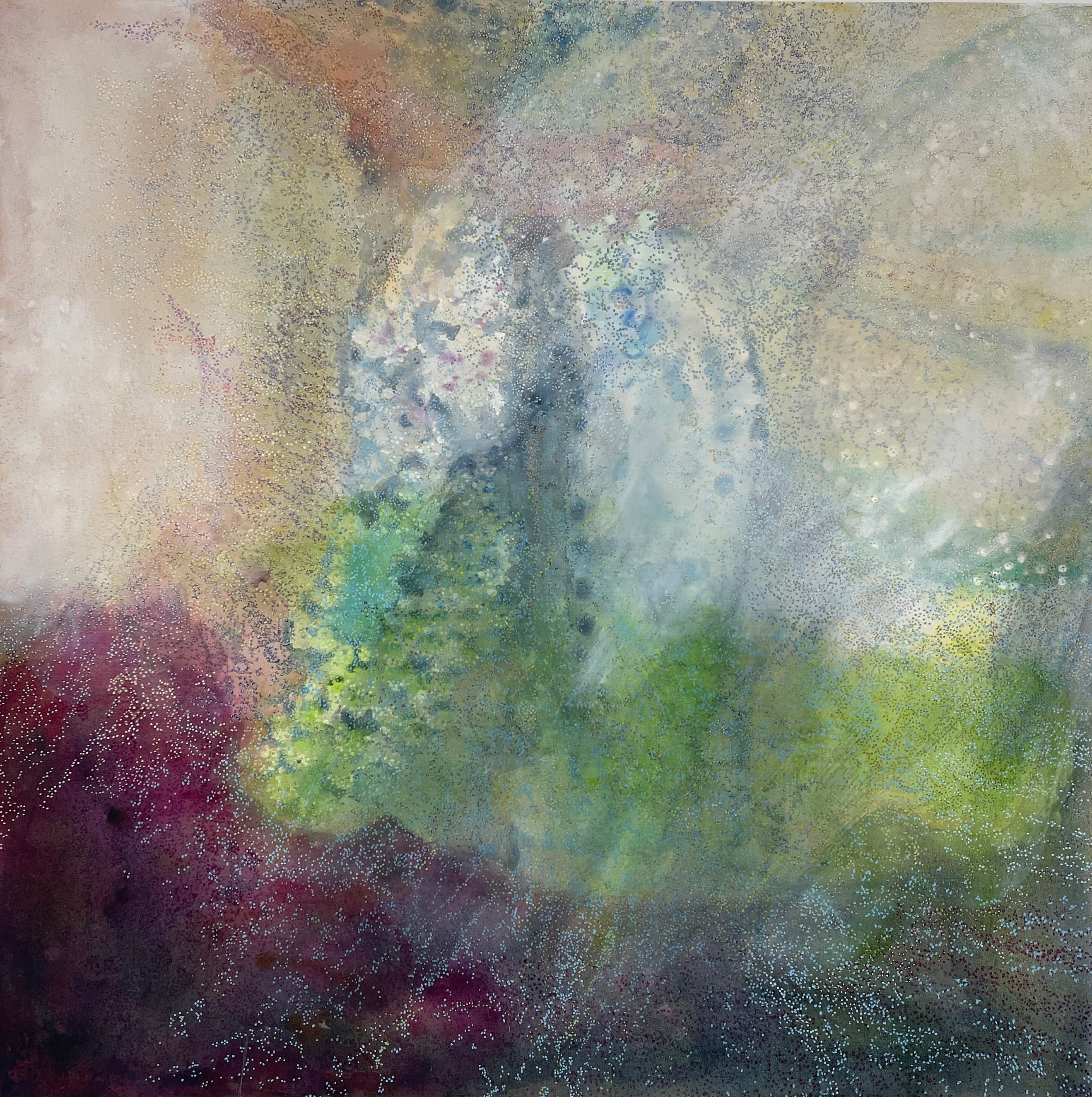 120 x 120 cm.
Akryl på lærred.