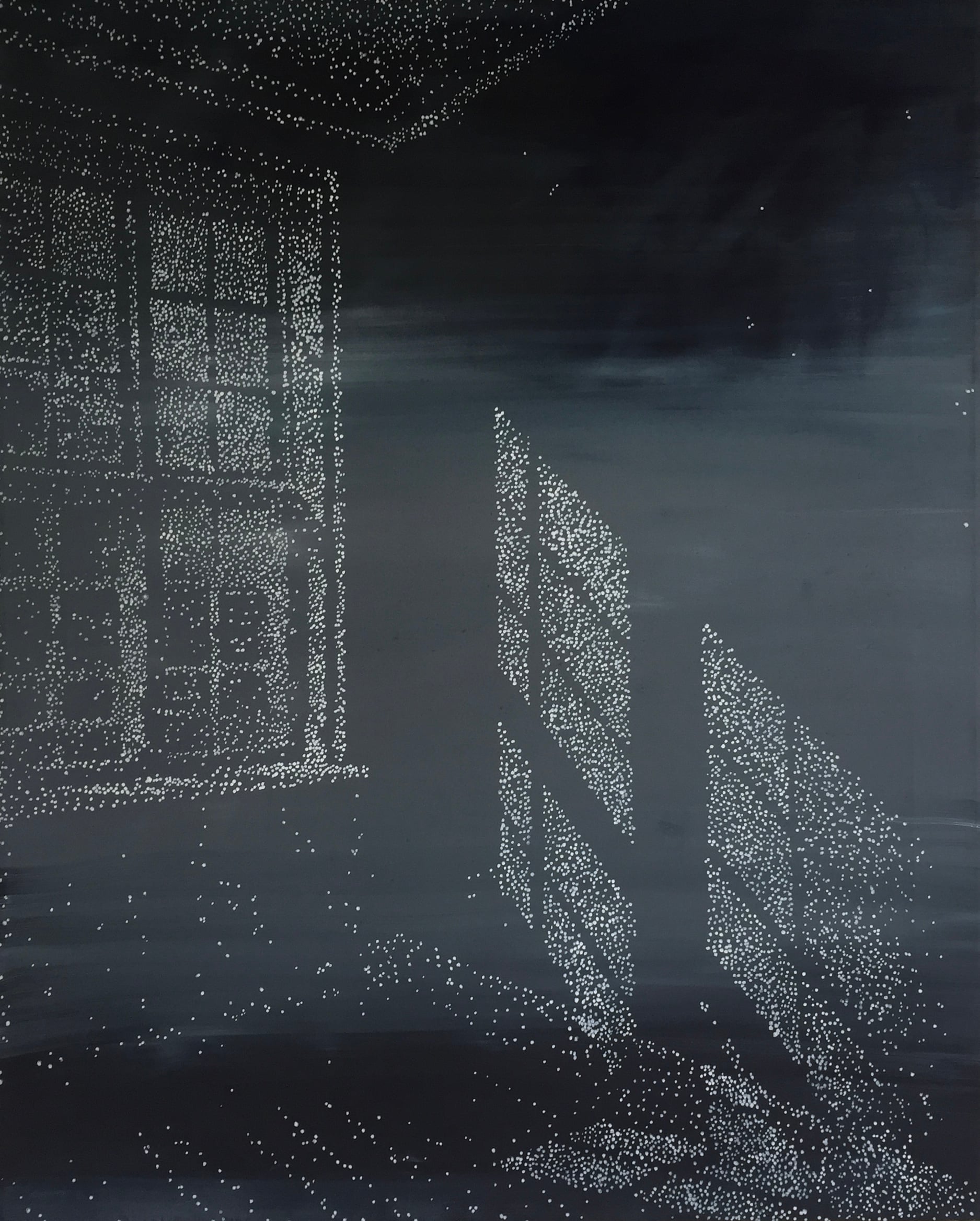 Mørkets lyse sider
100 x 80 cm.
Akryl på lærred