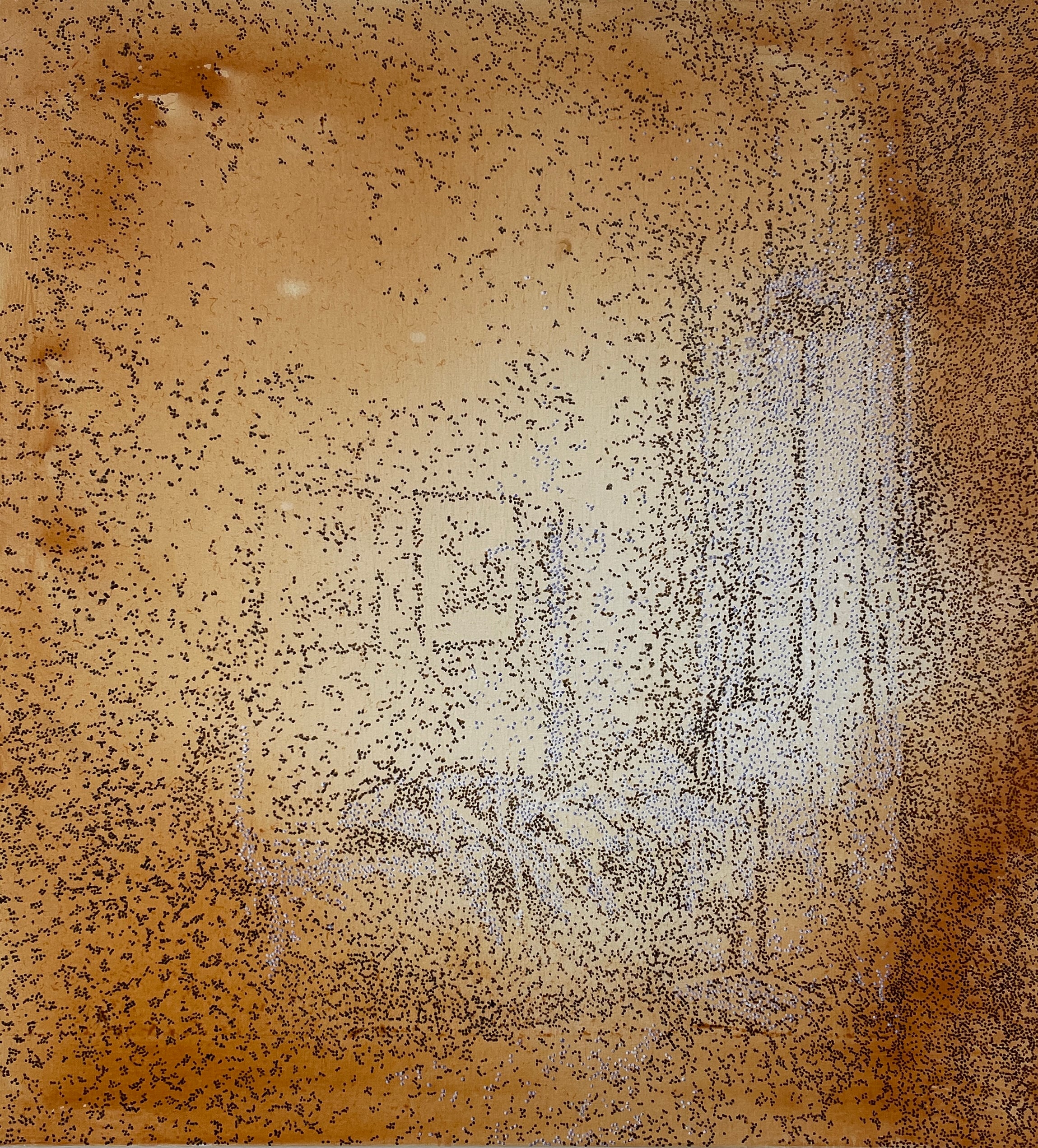 i rummet som et lag
110 x 100 cm.
Akryl på lærred