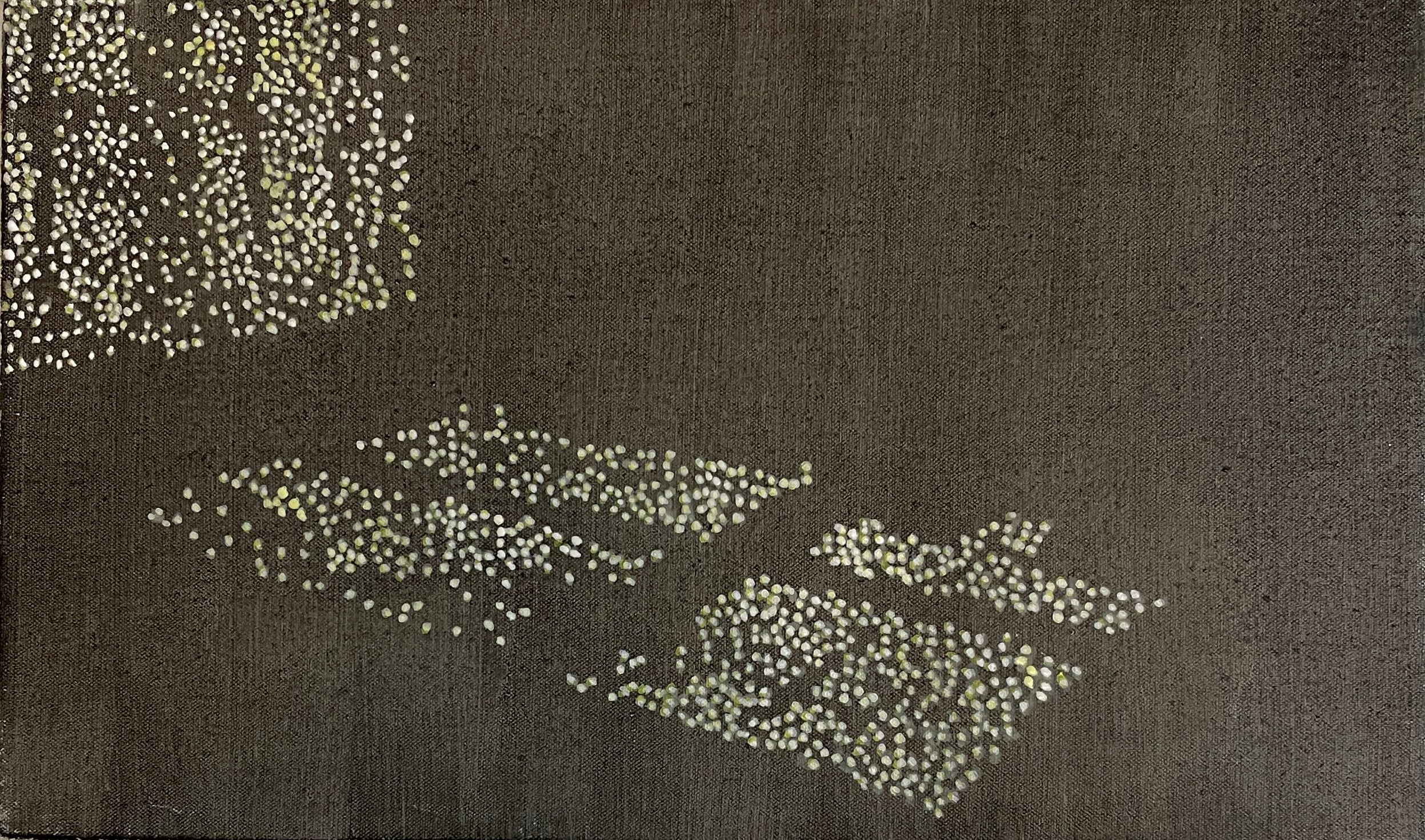 Kun lyset og mørket er tilbage
24 x 40 cm.
Akryl på armydug